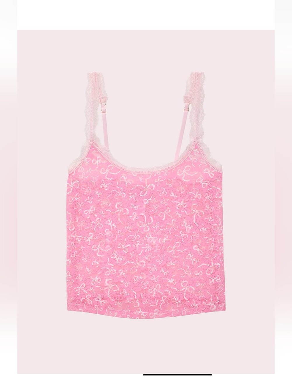 Pink Lace-Trim Camisole Tank Top